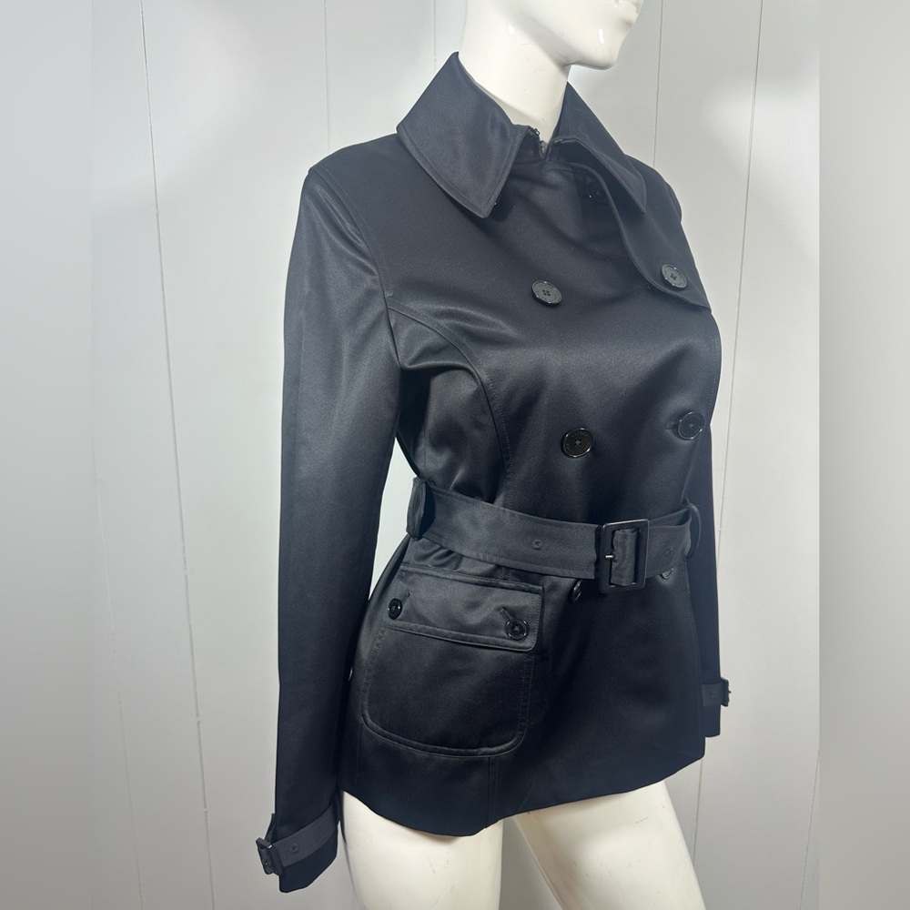 Lauren Ralph Lauren Short Trench Double Breasted Sz M w Belt - Picture 3 of 12